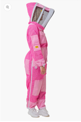 Oz Armour Pink Beekeeping Suit with Fencing Veil and Gloves