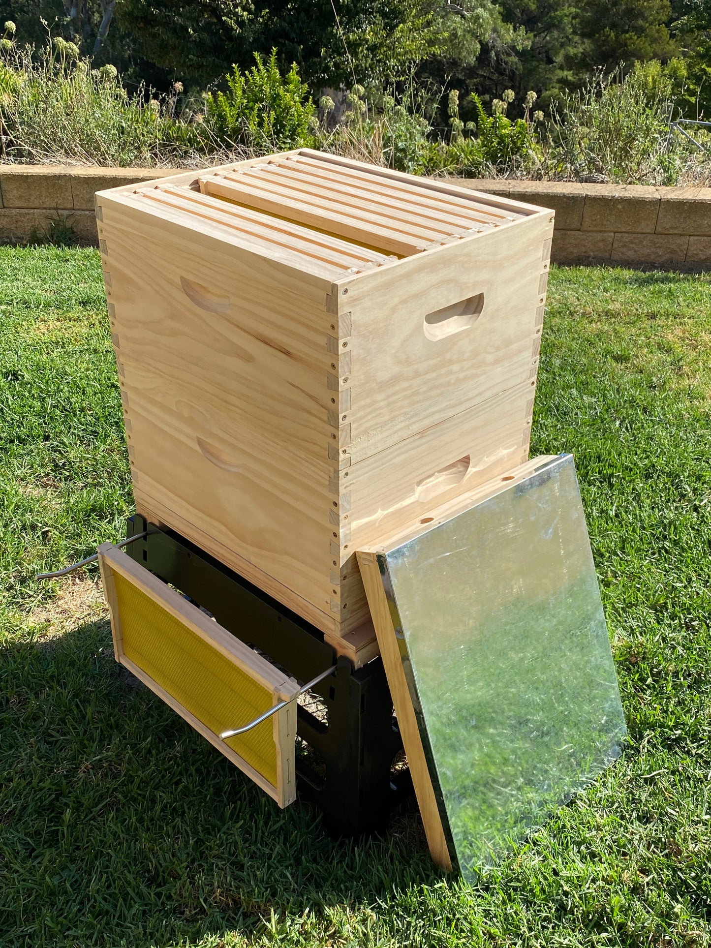 Fully Assembled Double Bee Hive with Stand